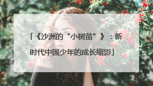 《沙洲的“小树苗”》：新时代中国少年的成长缩影