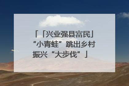 「兴业强县富民」“小青蛙”跳出乡村振兴“大步伐”