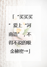 “买买买”爱上“河南造”，不得不说的吸金秘密→