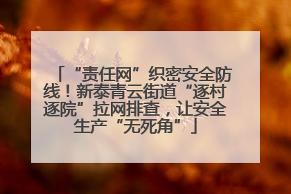 “责任网”织密安全防线！新泰青云街道“逐村逐院”拉网排查，让安全生产“无死角”