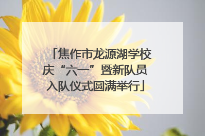 焦作市龙源湖学校庆“六一”暨新队员入队仪式圆满举行