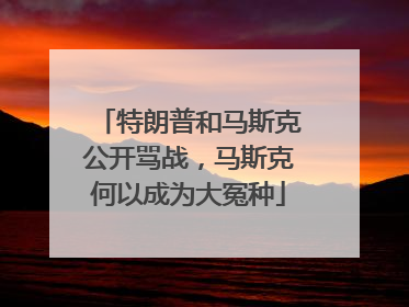 特朗普和马斯克公开骂战，马斯克何以成为大冤种