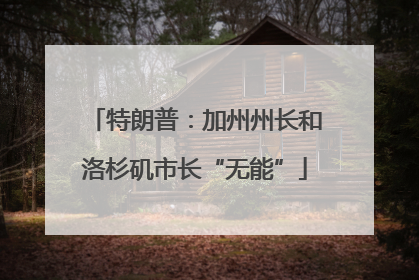 特朗普：加州州长和洛杉矶市长“无能”