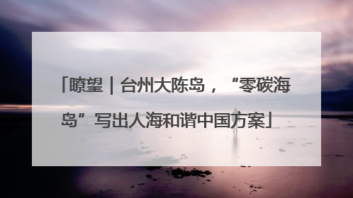 瞭望｜台州大陈岛，“零碳海岛”写出人海和谐中国方案