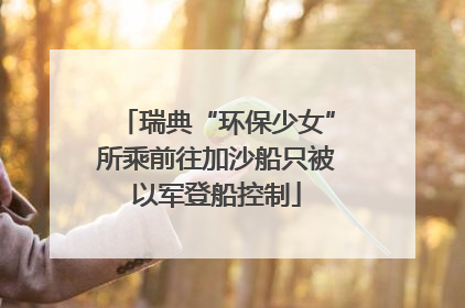 瑞典“环保少女”所乘前往加沙船只被以军登船控制