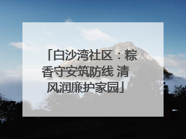 白沙湾社区：粽香守安筑防线 清风润廉护家园