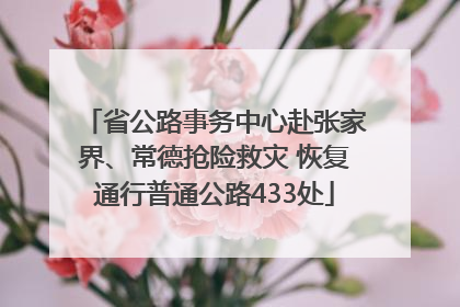 省公路事务中心赴张家界、常德抢险救灾 恢复通行普通公路433处
