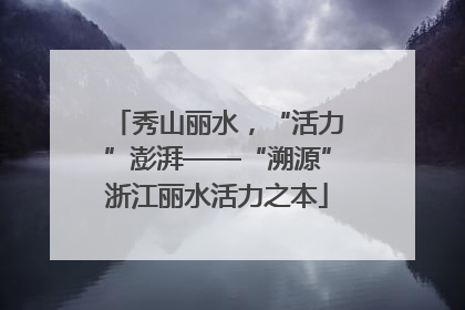 秀山丽水，“活力”澎湃——“溯源”浙江丽水活力之本