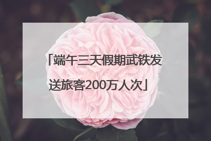 端午三天假期武铁发送旅客200万人次