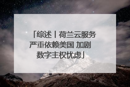 综述丨荷兰云服务严重依赖美国 加剧数字主权忧虑