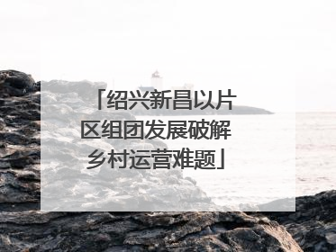 绍兴新昌以片区组团发展破解乡村运营难题