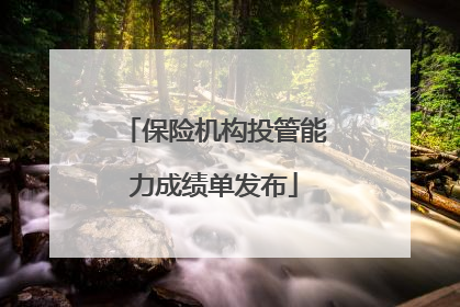 保险机构投管能力成绩单发布