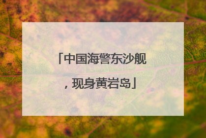 中国海警东沙舰，现身黄岩岛