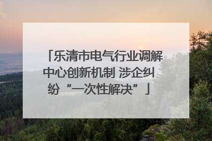 乐清市电气行业调解中心创新机制 涉企纠纷“一次性解决”