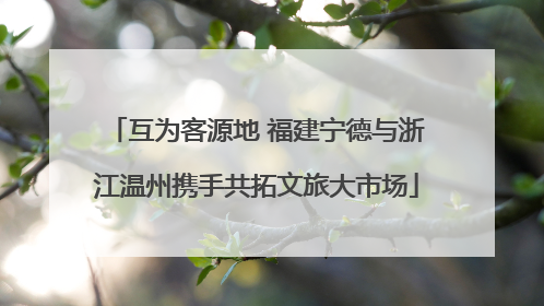 互为客源地 福建宁德与浙江温州携手共拓文旅大市场