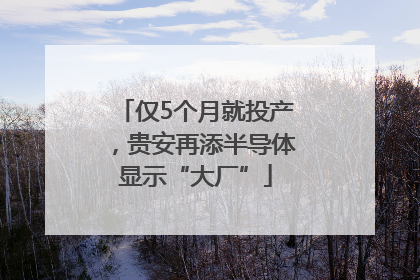 仅5个月就投产，贵安再添半导体显示“大厂”