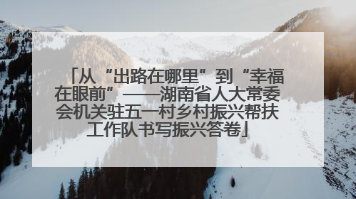 从“出路在哪里”到“幸福在眼前”——湖南省人大常委会机关驻五一村乡村振兴帮扶工作队书写振兴答卷
