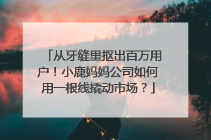 从牙缝里抠出百万用户！小鹿妈妈公司如何用一根线撬动市场？