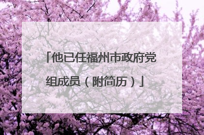 他已任福州市政府党组成员（附简历）