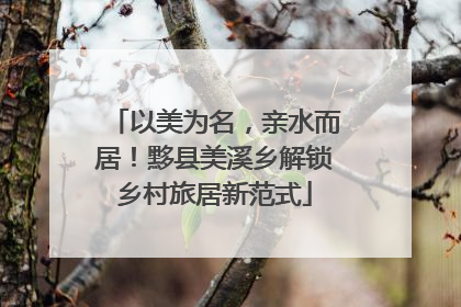 以美为名，亲水而居！黟县美溪乡解锁乡村旅居新范式