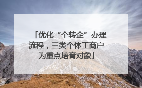 优化“个转企”办理流程，三类个体工商户为重点培育对象