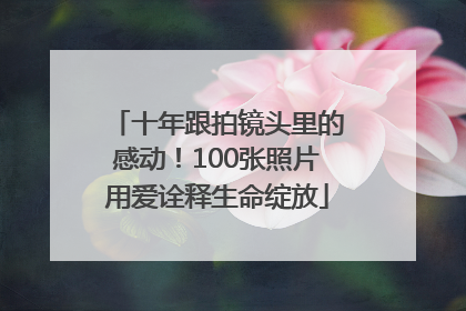 十年跟拍镜头里的感动！100张照片用爱诠释生命绽放