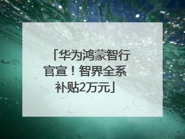 华为鸿蒙智行官宣！智界全系补贴2万元