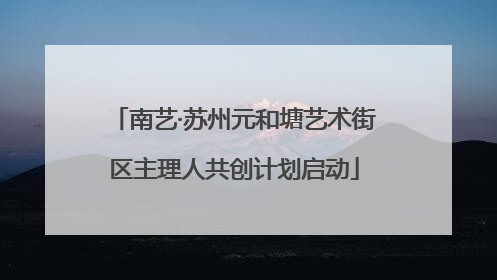 南艺·苏州元和塘艺术街区主理人共创计划启动