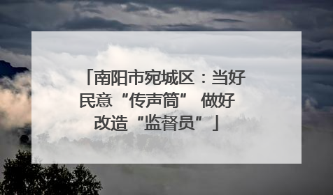 南阳市宛城区：当好民意“传声筒” 做好改造“监督员”