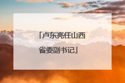 卢东亮任山西省委副书记