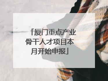 厦门重点产业骨干人才项目本月开始申报