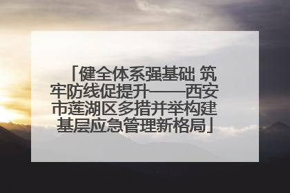 健全体系强基础 筑牢防线促提升——西安市莲湖区多措并举构建基层应急管理新格局