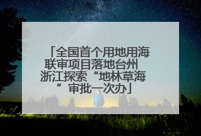 全国首个用地用海联审项目落地台州 浙江探索“地林草海”审批一次办
