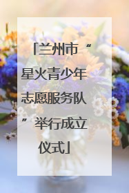 兰州市“星火青少年志愿服务队”举行成立仪式