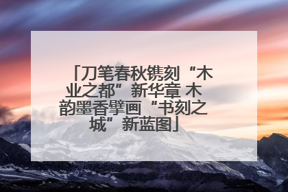 刀笔春秋镌刻“木业之都”新华章 木韵墨香擘画“书刻之城”新蓝图