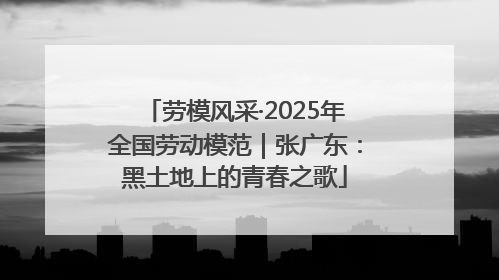劳模风采·2025年全国劳动模范｜张广东：黑土地上的青春之歌