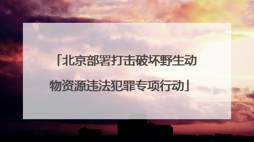 北京部署打击破坏野生动物资源违法犯罪专项行动