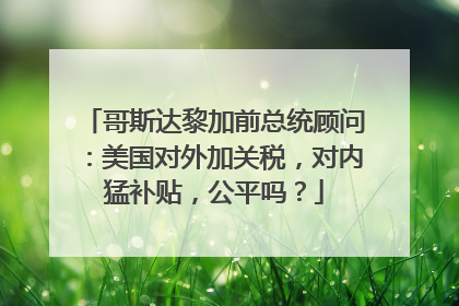 哥斯达黎加前总统顾问：美国对外加关税，对内猛补贴，公平吗？
