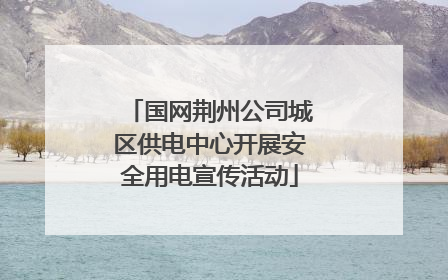 国网荆州公司城区供电中心开展安全用电宣传活动