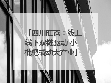 四川旺苍：线上线下双链驱动 小枇杷撬动大产业