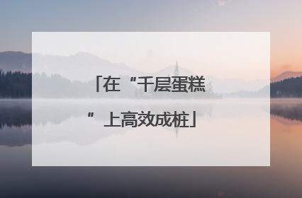 在“千层蛋糕”上高效成桩