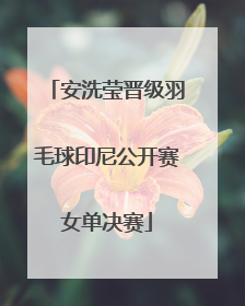 安洗莹晋级羽毛球印尼公开赛女单决赛