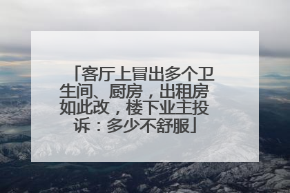 客厅上冒出多个卫生间、厨房，出租房如此改，楼下业主投诉：多少不舒服