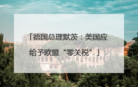 德国总理默茨：美国应给予欧盟“零关税”