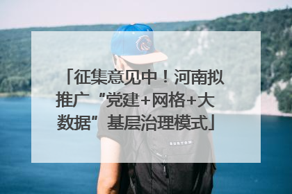 征集意见中！河南拟推广“党建+网格+大数据”基层治理模式