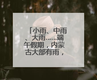 小雨、中雨、大雨……端午假期，内蒙古大部有雨，局地有暴雨