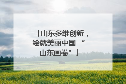 山东多维创新，绘就美丽中国 “山东画卷”