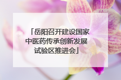 岳阳召开建设国家中医药传承创新发展试验区推进会