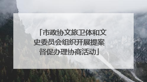 市政协文旅卫体和文史委员会组织开展提案督促办理协商活动