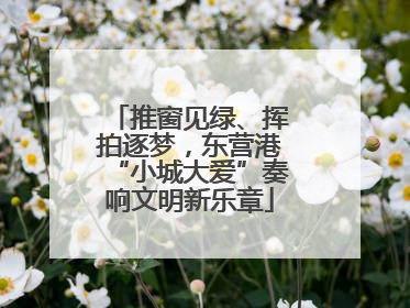 推窗见绿、挥拍逐梦，东营港“小城大爱”奏响文明新乐章